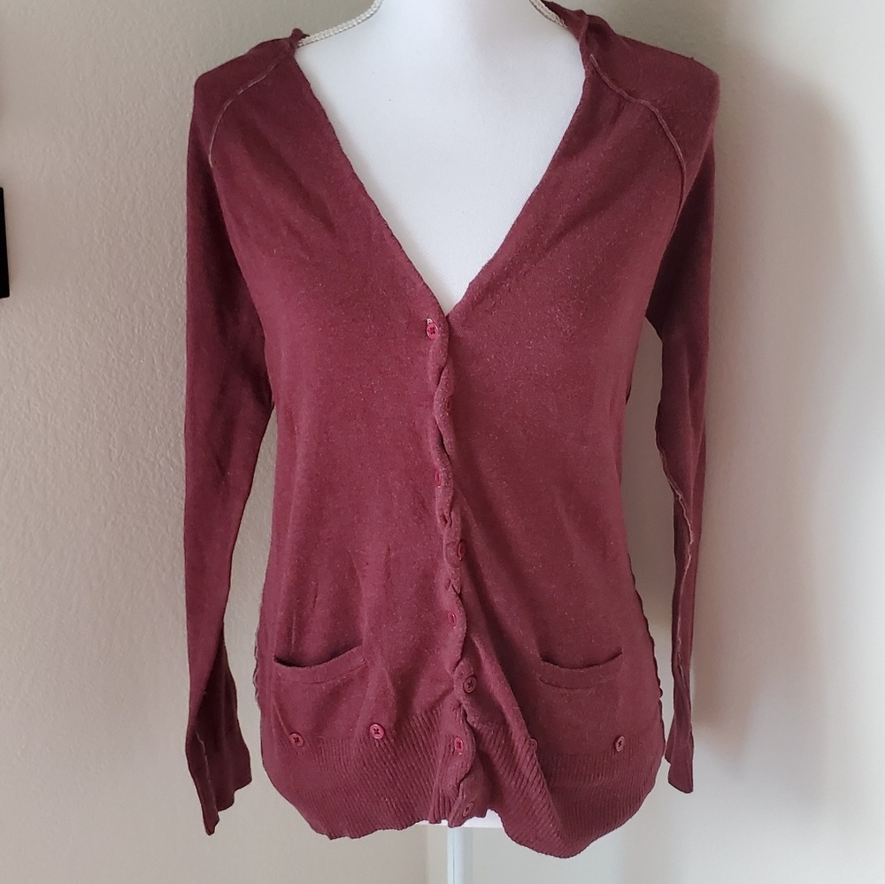 Anthropologie Moth Slouchy Hooded Cardigan